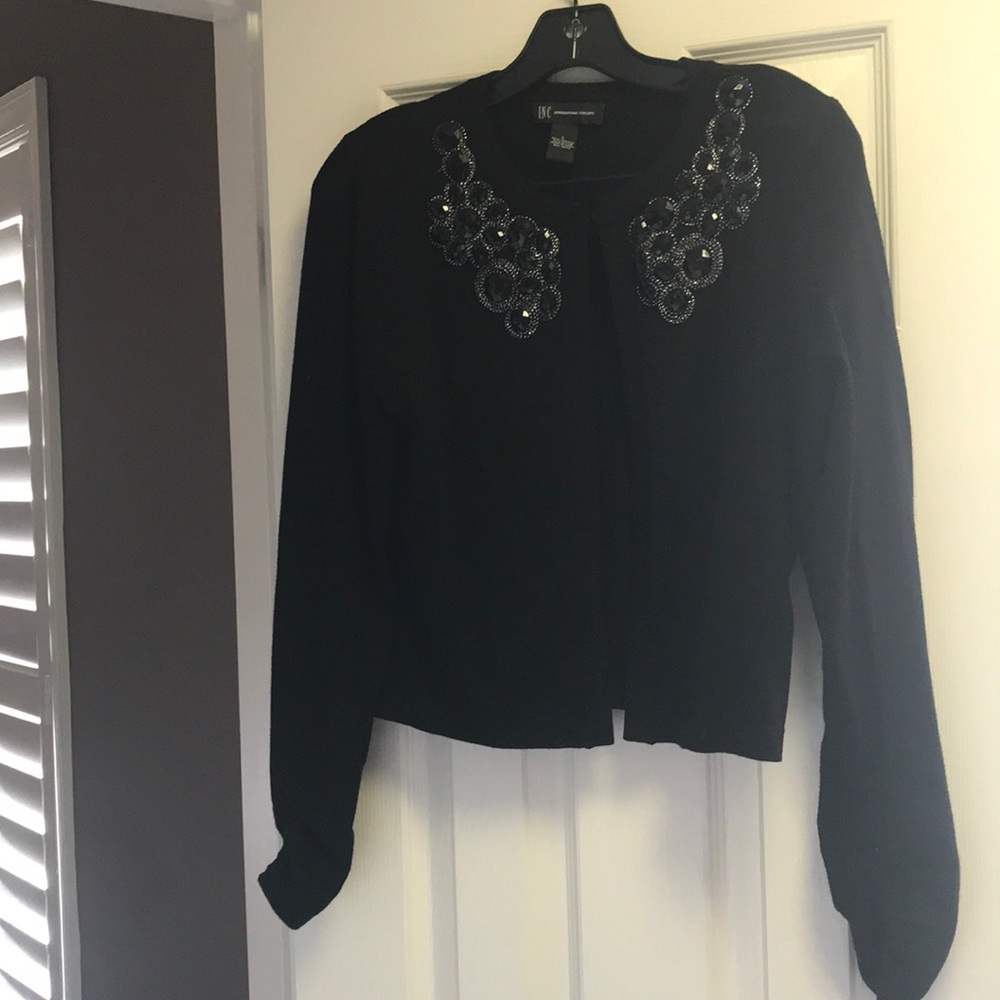Black crop cardigan
